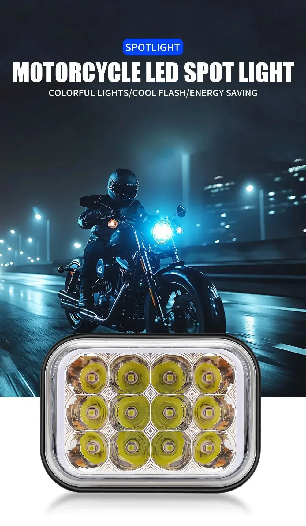12 Led Strobe Motorcycle Headlight LED Switch Auxiliary Working Fog Lights Bulb Projector Headlight Motorbike Running Lamp Amagi