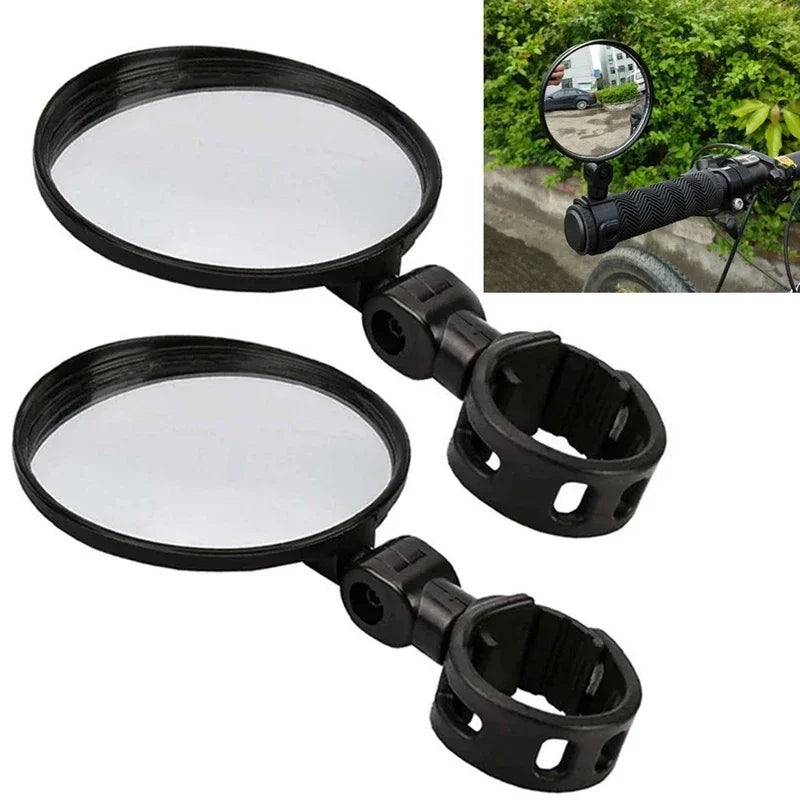 Bicycle Round Auxiliary Mirrors 360 Degree Adjustable Wide Angle Rearview Mirror Handlebar Mount Bike Convex Mirror S/L Amagi