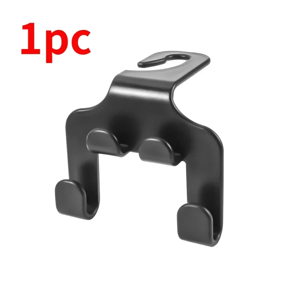 Car Seat Headrest Hook 4 Pack Hanger Storage Organizer Universal for Handbag Purse Coat Fit Universal Vehicle Car Black Amagi