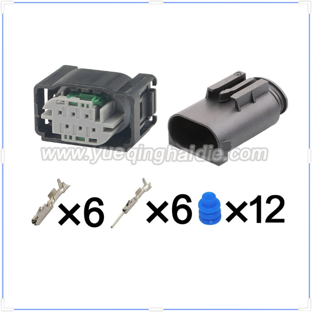6 Pin Connector Waterproof 0.6mm Male Female Connector Automotive Wire Harness Cable Plug for Benz BMW 1-967616-1 2-967616-1