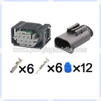 6 Pin Connector Waterproof 0.6mm Male Female Connector Automotive Wire Harness Cable Plug for Benz BMW 1-967616-1 2-967616-1