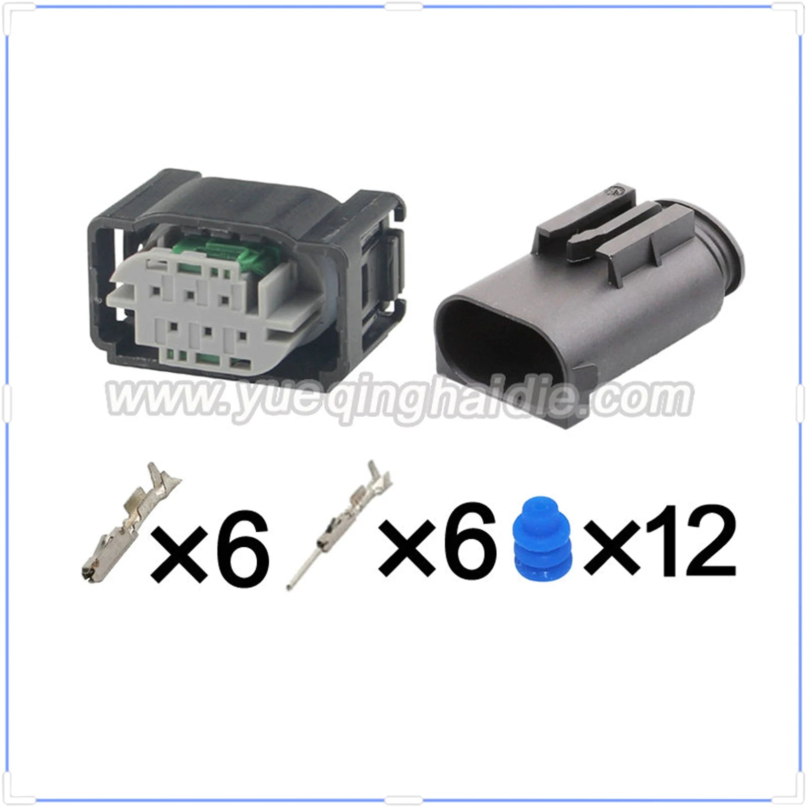 6 Pin Connector Waterproof 0.6mm Male Female Connector Automotive Wire Harness Cable Plug for Benz BMW 1-967616-1 2-967616-1