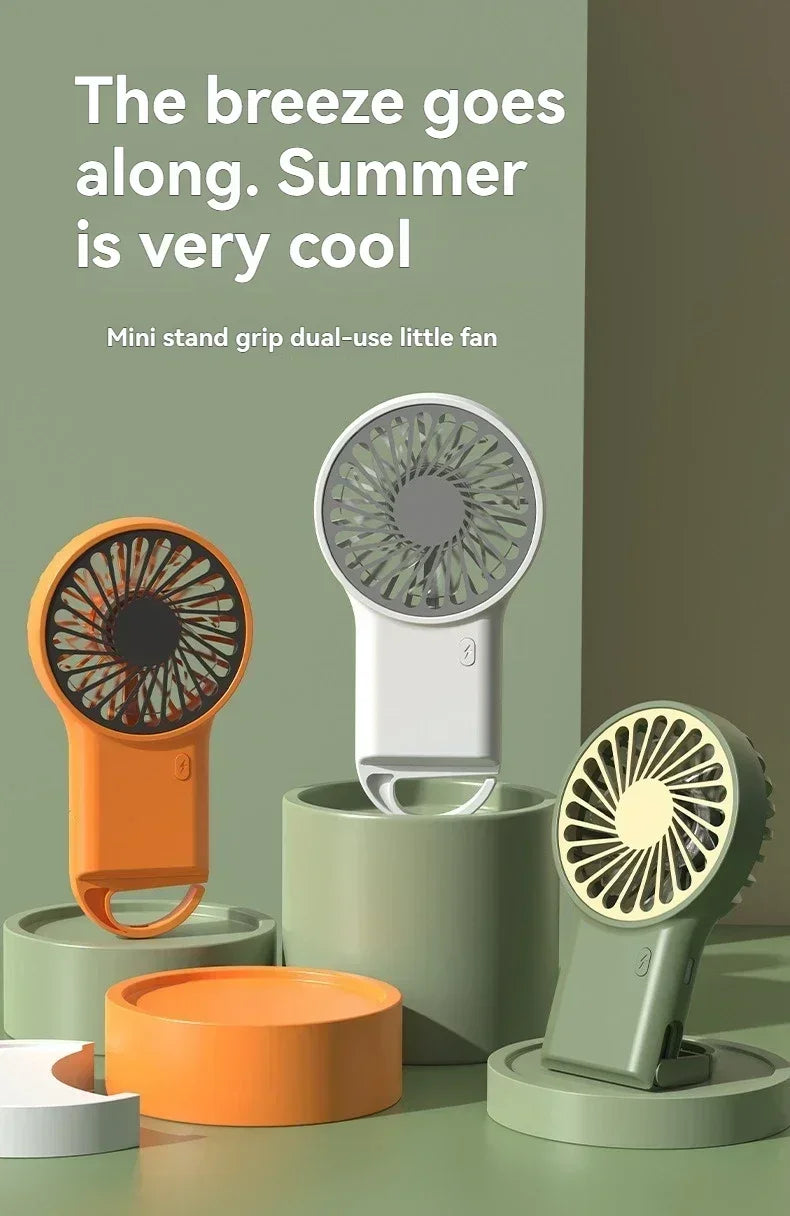 Creative Mini Handheld Small Fan USB Charging Portable 3 Speed High Wind Desktop Office Travel Pocket Fan Hangable Buckle Amagi