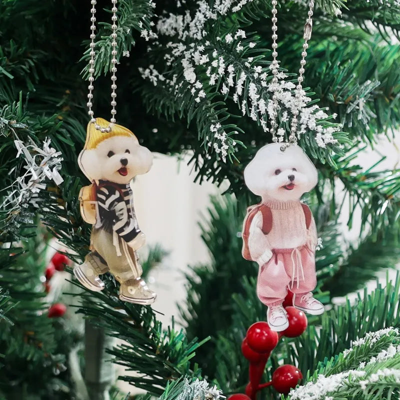 Creative Car Hanging Ornaments Puppy Man Backpack Gifts for Women Men Car Decoration Accessories Keychain Pendant Cute Teddy Dog