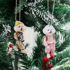 Creative Car Hanging Ornaments Puppy Man Backpack Gifts for Women Men Car Decoration Accessories Keychain Pendant Cute Teddy Dog