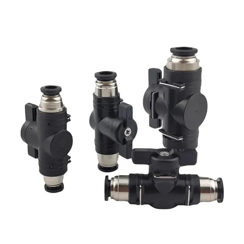 BUC Pneumatic Manual Valve - Straight Head Quick Coupling Steering Switch Manual Ball Valve for Air Hose (4mm,6mm,8mm,10mm,12mm)