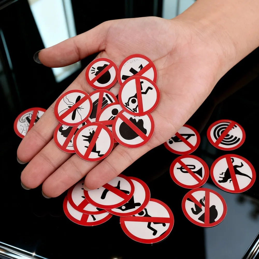 64Pcs Funny No Sign Car Sticker Pack Graffiti Vinyl Decal for JDM Moto Helmet Laptop Skateboard Waterproof Luggage Decor Bumper