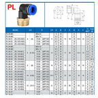 5PCS PL 4-12mm Pneumatic Elbow Quick Connector w/ 1/8"-1/2" Thread - PL Series Air Hose Fittings for Industrial PL6/8/10