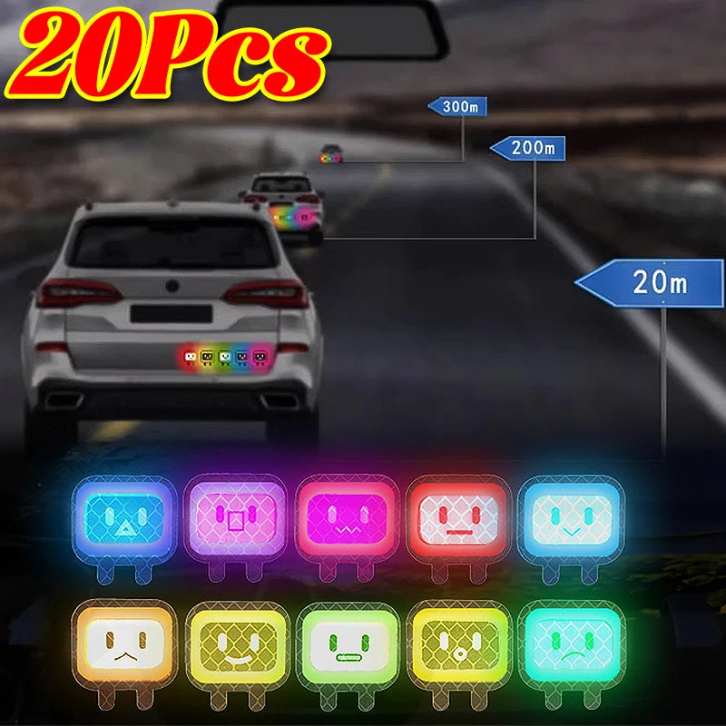 10/20PCS Car Stickers Decorative Reflective Motorcycle Personality Cute Square Auto Body Stickers Helmets Shielding Scratches