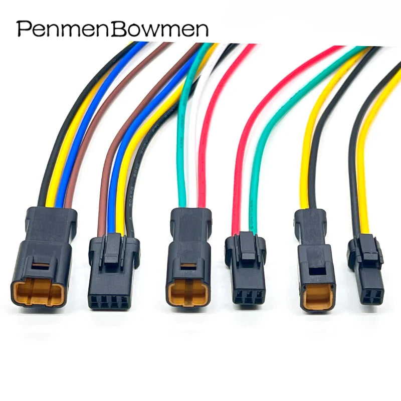 1 Set 2 3 4 6 8 Pin JST Miniature Small Current Rearview Mirror Black Electrical Connectors Wire Harness Plug for Motorcycle