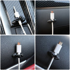 Car Cable Manager Hook Clasp Clamp Universal Auto Interior Dashboard Phone Charger Cable Holder Headphone Line Organizer Tools