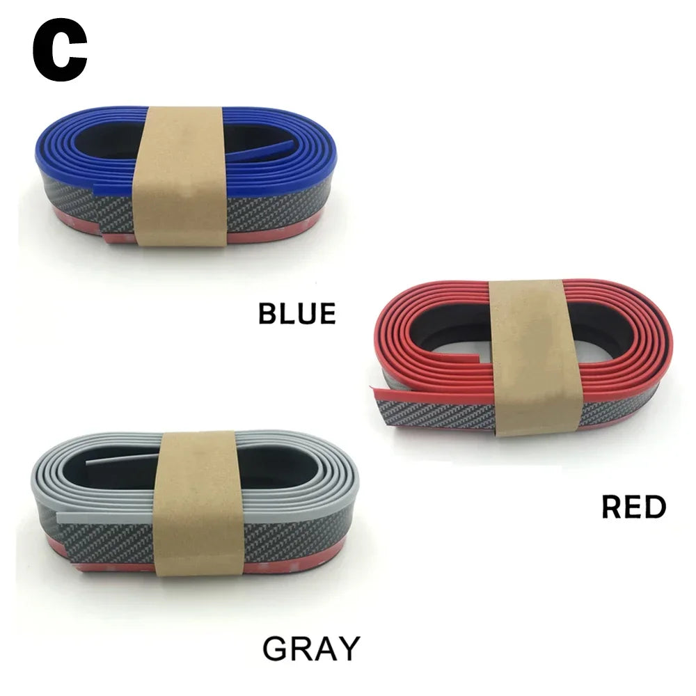 Universal Carbon Fiber Front Bumper Lip Protector Scratch Collision Resistant Easy Screw Installation Premium Look for Car Tools