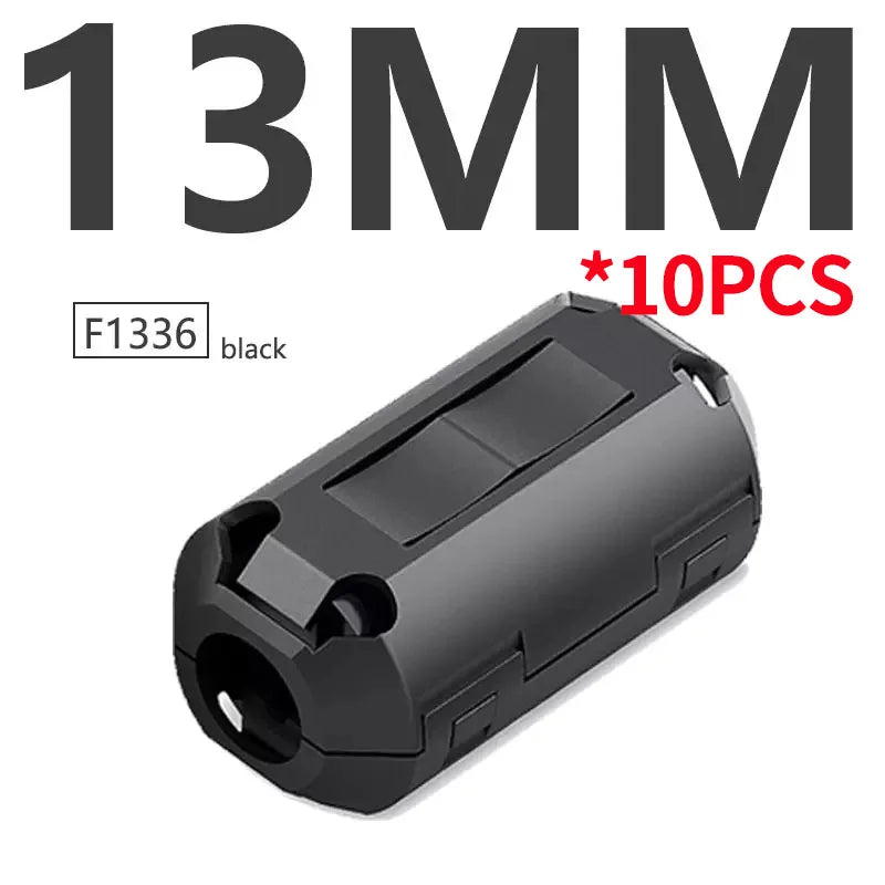 10PCS Snap Magnetic Ring Ferrite Filter For Cable Shield Removable EMC Inner Diameter 3.5MM 5/7/9/11/13/15MM Degaussing Filter