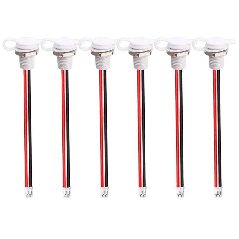 USB-C Waterproof Female Socket with LED Indicator – 2-Pin Pigtail for Car RV Motorcycle Boat