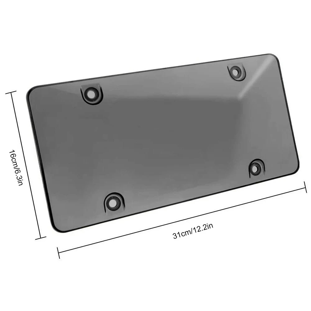2 Pack Car License Plate Tinted Tag Shield Cover Plastic Clear Protector Car License Plate Frame  Exterior Accessories