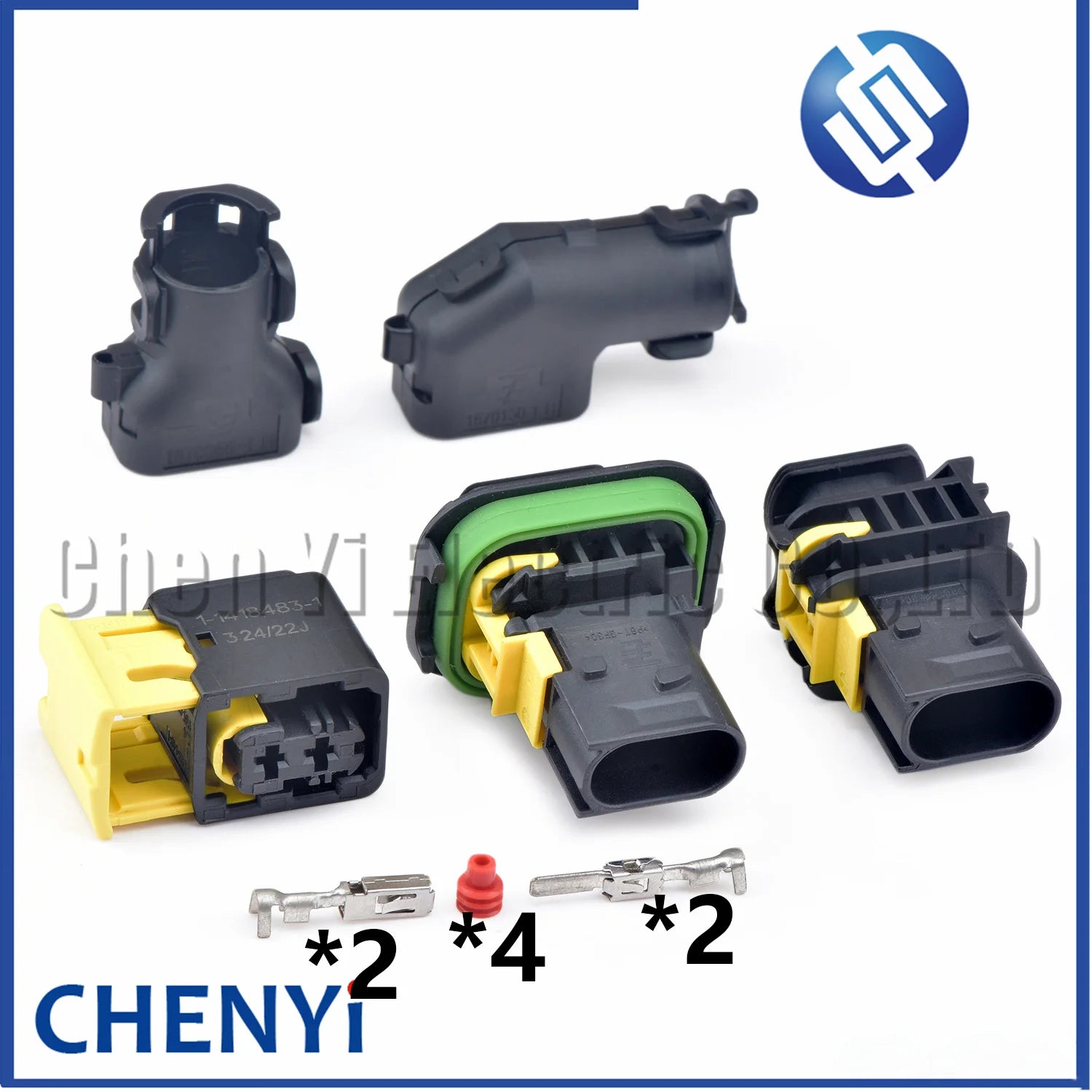 2 Pin Automotive Connector Waterproof Socket Wire harness plug With Rubber Pins 1-1418483-1 1-1703841-1 1-1703839-1 1670150-1
