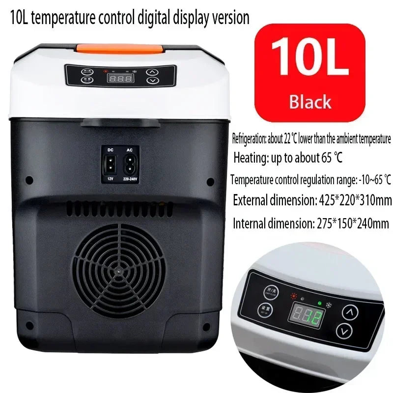 US/EU 220-240V 10L Car Home Refrigerator Mini Fridges 12/24V Freezer Cooler Heater Food Storage Box For Car Home Camping