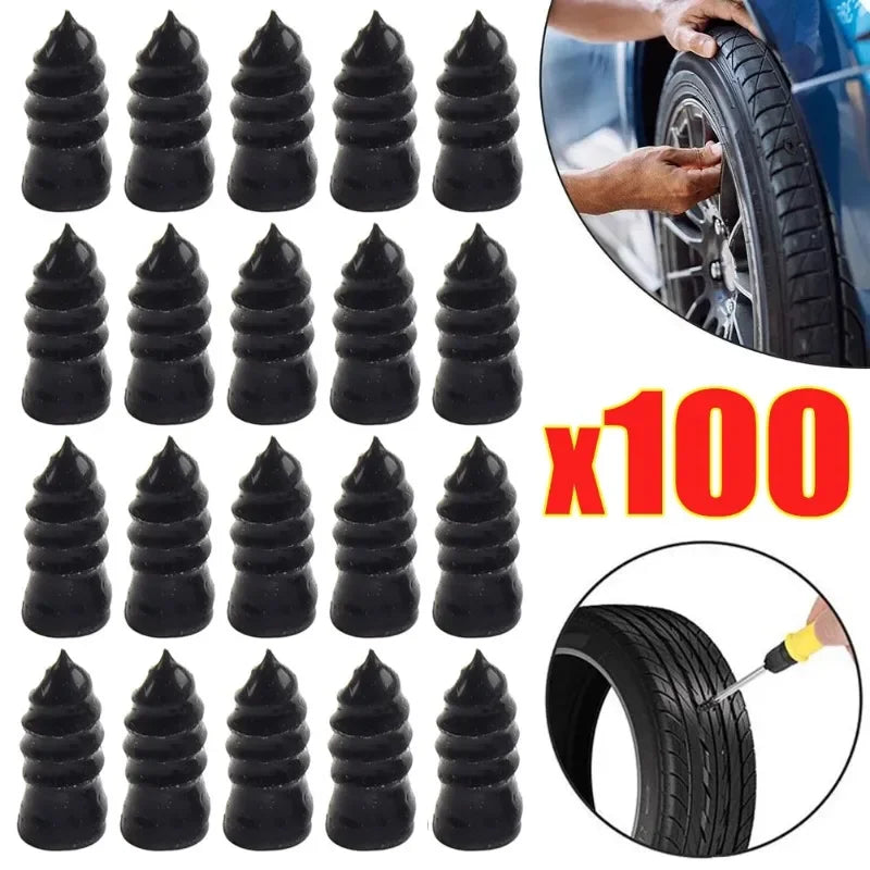 100pcs Vacuum Tyre Repairing Nails Car Truck Motorcycle Scooter Bike Tire Puncture Repair Rubber Nail Tools Accessories wholesal