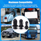 Universal Car License Plate Screws Mounting Kit M4 M5 M6 Auto Fastener Expansion Nuts Carbon Steel Black Bolts for Bumper Frame