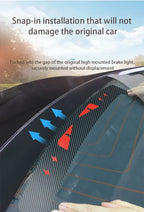 For Tesla Model 3 Highland Car High Mounted Taillight Brake Lamp Car Brake Projection Board PVC Tail Light Emblem Stickers Amagi