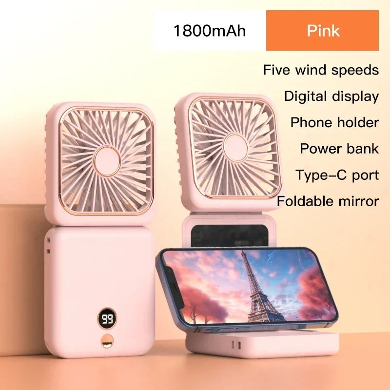 Foldable Neck Hanging Fan Adjustable Refrigeration Handheld USB Rechargeable Multifunctional Air Cooler For Outdoor Sports Amagi