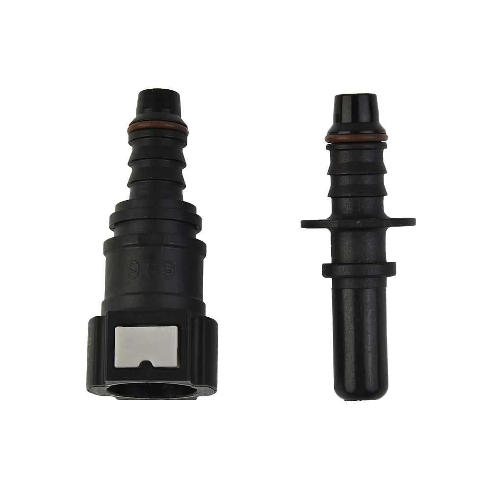 Car Fuel Line Coupler Hose Quick Connect Straight 9.89mm ID8 Car Fuel Line Hose Pipe Coupler Quick Release Connector SET