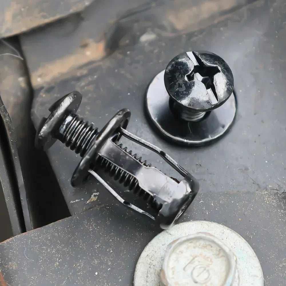 Universal Car License Plate Screws Mounting Kit M4 M5 M6 Auto Fastener Expansion Nuts Carbon Steel Black Bolts for Bumper Frame