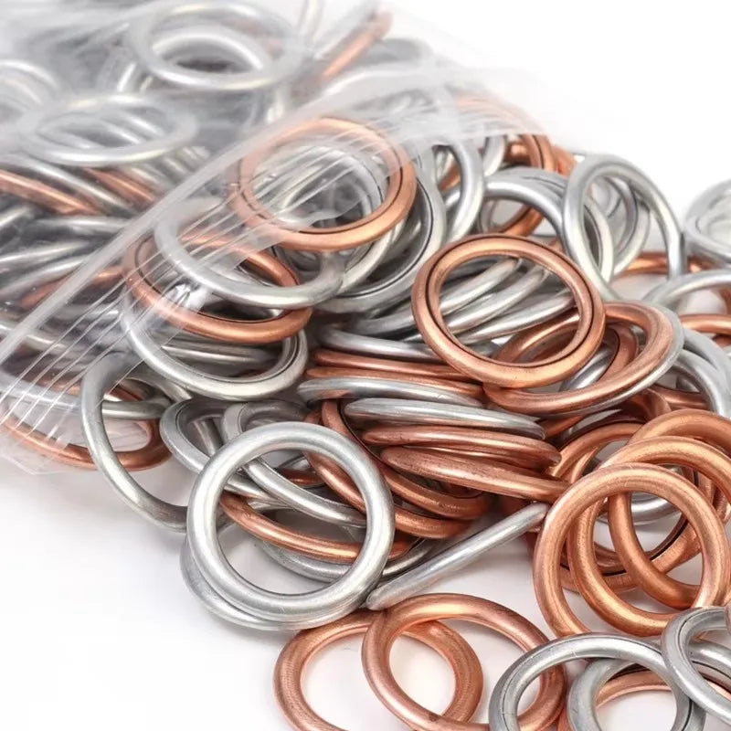 Car Oil Pan Drain Gasket Drainage Bolt Pad Aluminum/ Copper Oil Drain Plug Gasket Replaceable Accessories for Volkswagen Audi