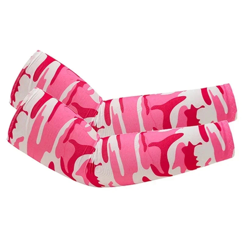 Camouflage Ice Silk Sleeve Cover Men Women Sun Protection Windproof Arm Sleeves Oversleeve for Outdoor Fishing camping Cycling
