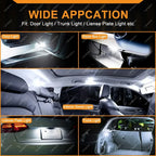 2/10/20 PCS Flash Strobe T10 W5W LED Bulb12V 2835-5SMD 6500K White Car Interior Dome Map Trunk License Plate Wedge Side Lights