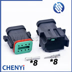 8 Pin Black DT series Connector Waterproof Wire harness plug Socket DT06-8S DT04-8P DT06-8S-E005 DT04-8P-E005 For Deutsch