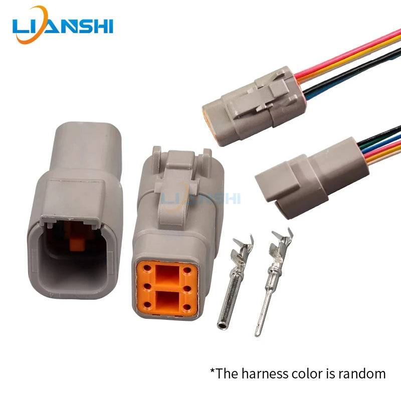 DTM06-6S Car connector DTM04-6P waterproof connector Male and female excavator wiring harness 6-hole plug