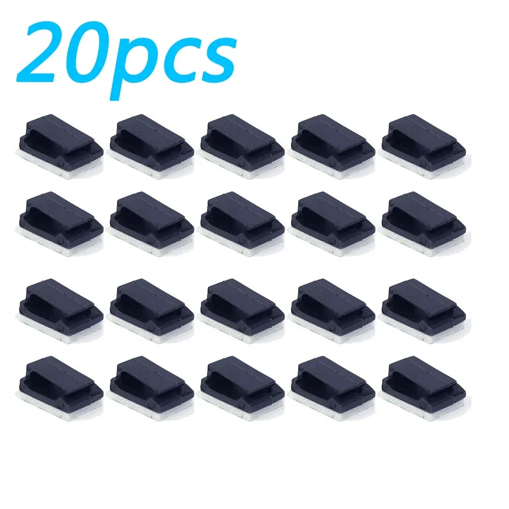 1-100Pcs Cable Clips Organizer Car Dashboard Self-Adhesive Drop Wire Holder Cord Manager Car Fixed Clamp Wire Clip Accessories