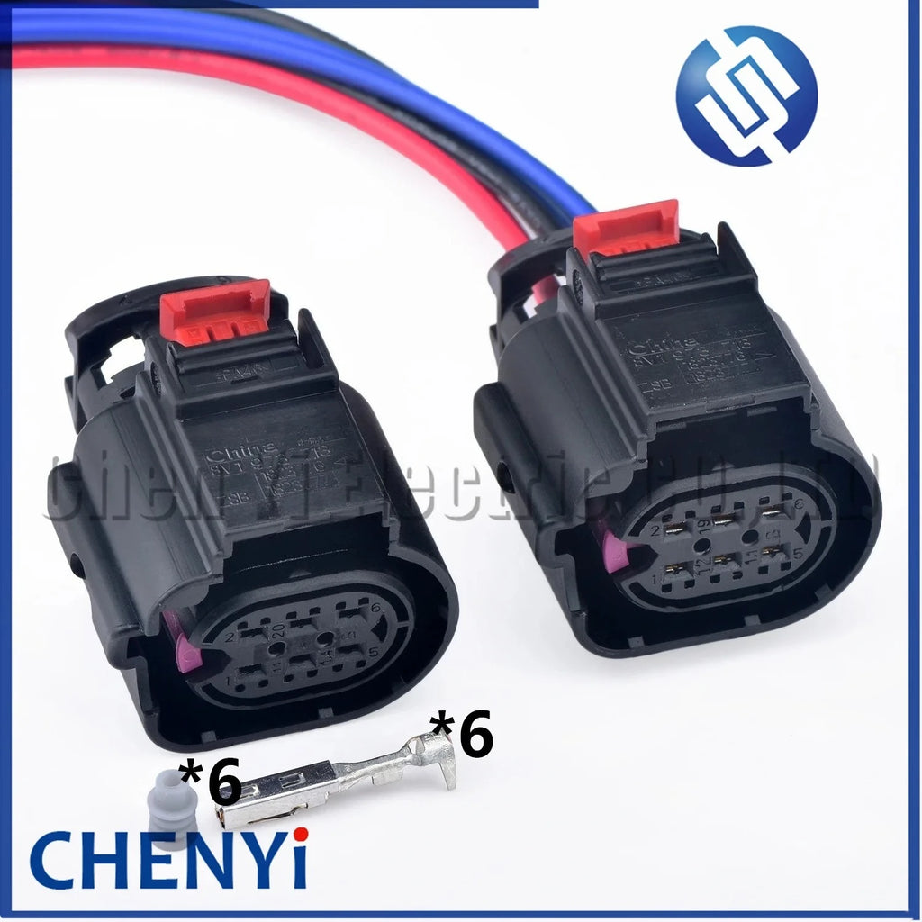 6 Pin Automotive waterproof connector Exhaust valve Throttle Wire harness plug 8V1973713 1823776 1823777 8V1 973 713