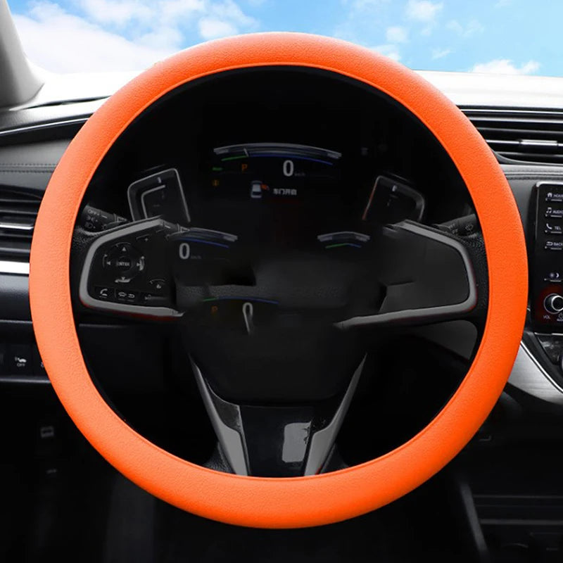 Car Universal Silicone Steering Wheel Cover Elastic Glove Cover Texture Soft Multi Color Auto Decoration DIY Accessories