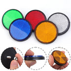 Round Motorcycle Reflector M6 Mounting Screw Night Warning Board for Dirt Bike Electric Scooter Bicycle Rear Tail Safety Lamp