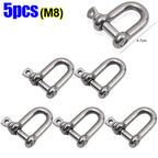 Stainless Steel D Ring Shackle HeavyDuty Ship Rigging Mooring Tow Recovery Clip Boat Vehicle Rope Chain Connector Metal Fastener