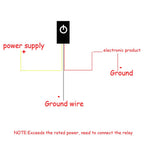 Car Push Button Latching Switch Plastic DC12V 200mA 2.4W LED Light Car Push Button Latching Turn ON/OFF Switch