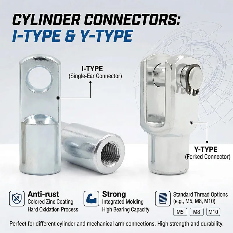 SC Standard Pneumatic Cylinder I/Y Type Mounting Fitting with Pin Connector, Cylinder Accessory for MAL MA Air Cylinders