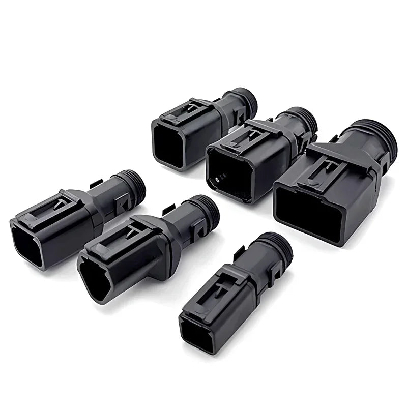 10/50 Sets 2-12P Male Female DT Connector Tail Clip Set with Corrugated Pipe Fixed Harness Clip,Protective Sheath 1011-235-0405