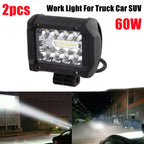 2PCS 60W LED Work Light Bar Spot Flood Led Headlights For Pods Offroad Fog Lamp SUV Car LED Headlights Fog Lamp Accessories