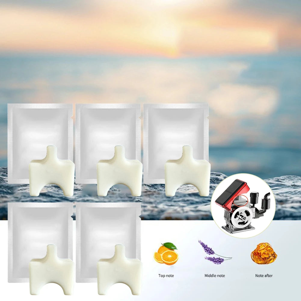 2/5 PCS Diffuser  Solar Powered Rotating  Car Purifier Simulated  Engine Scent Tablet Car Aromatherapy  Machine Fragrant Tablet