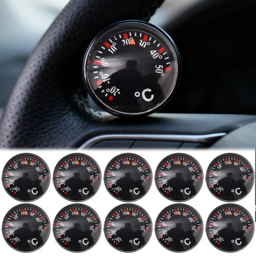 1-20pcs Car High Accuracy Thermometer Car Practical Mini Circular Thermometer Air Vent Ornament Charm 20mm Scale Measurement