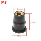 10PCS Motorcycle Windshield Rubber Nuts Fastener M5 Vibration Damper Panel Mounting 5mm Accessories Bolt Screws Fastener