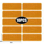 50/10pcs Car Bumper Reflective Stickers Reflective Warning Strip Tape Secure Reflector Stickers Decals Safety Warning 3*8CM