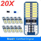 20PCS T10 W5W LED Canbus 3014 24SMD No Error 194 168 Car Interior Instrument Light Bulb Lamp 12v Universal White 6000k Amagi