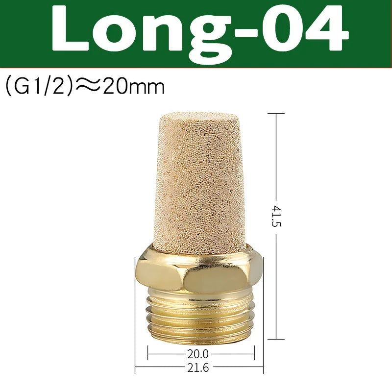 Air Fittings Brass Control Muffler Compressed Air Pneumatic Exhaust Muffler The Electromagnetic Valve Scarf Connector