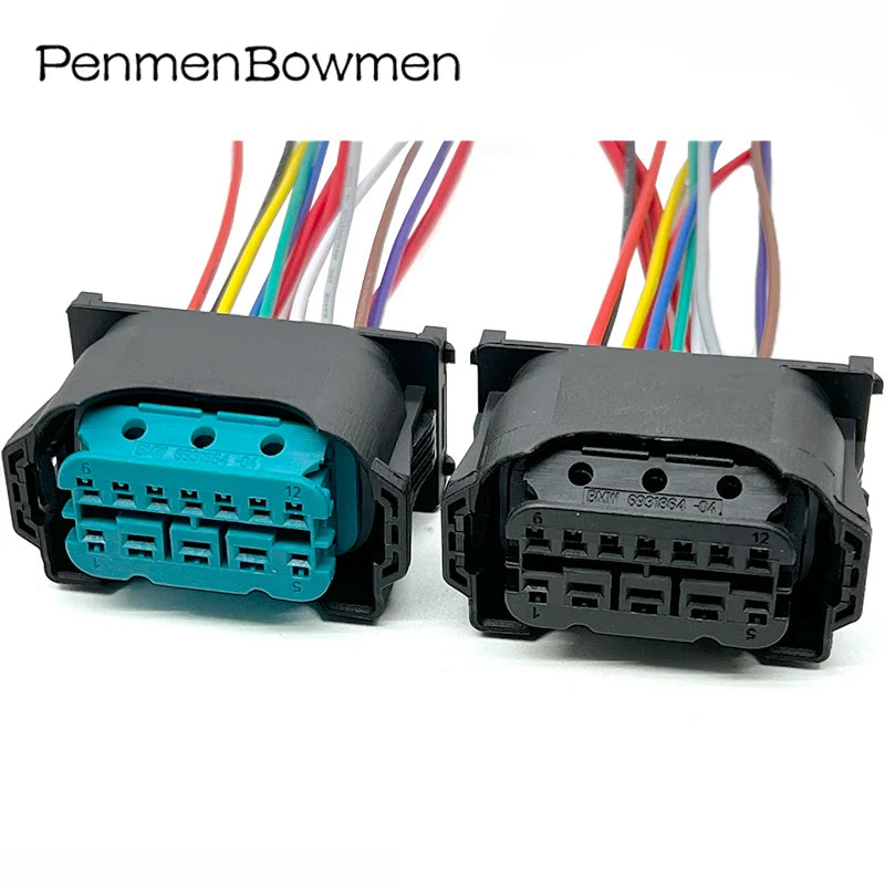1 Set 12 Pin Car Led Lamp Headlight Electrical Cable Connectors Wire Harness Plug 61132359991 For BMW 1-1452335-1 1-1452334-1