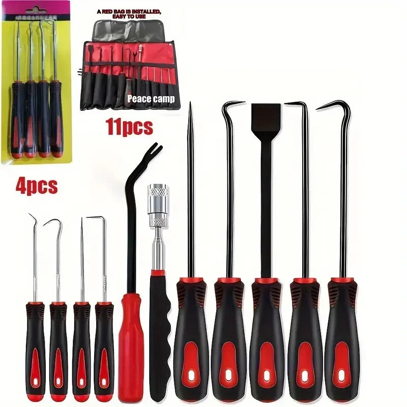 11Pcs Oil Seal O-Ring Gasket Remover Hand Tools with Bag Car Auto Pick Hook Puller Remover Tire Stone Cleaning Maintenance Amagi