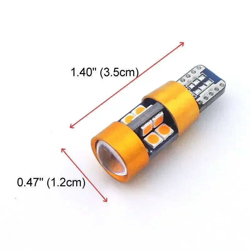 1 Pair Car T10 12V LED Signal Light Orange Amber Light Position Parking City Lights T10 168 194 2825 W5W 19SMD LED Bulb Amagi